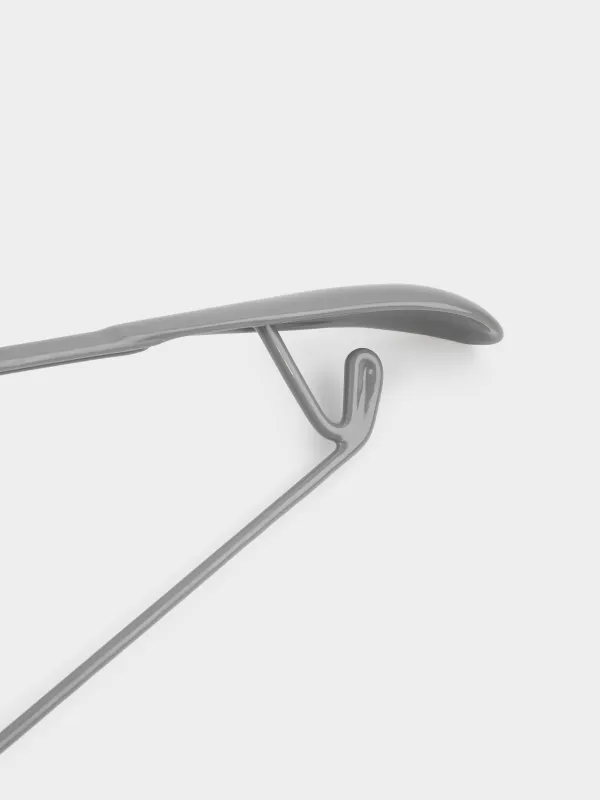 Вешалка-плечики, 44 см, с подплечником, с петлями для брюк/юбок, металл с покрытием, серая, Colorful house, image-2