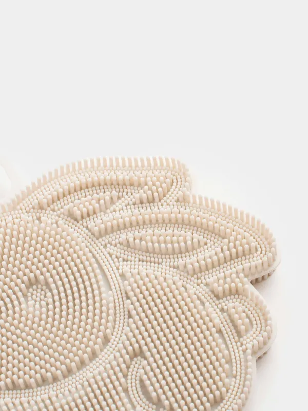 Губка для мытья посуды, 13х10 см, силикон, серая, Кролик, Manny, image-2