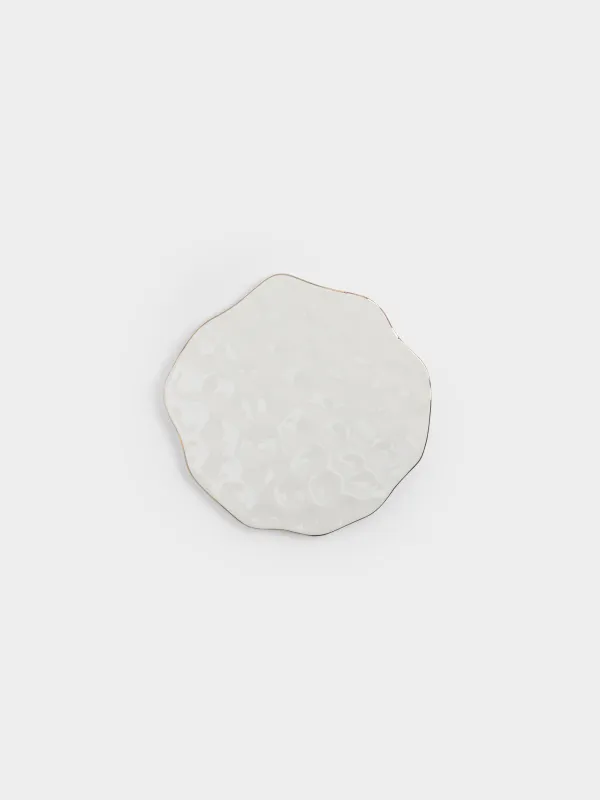 Подставка под горячее, с золотистым кантом, керамика D/пробка, Crumple, image-0