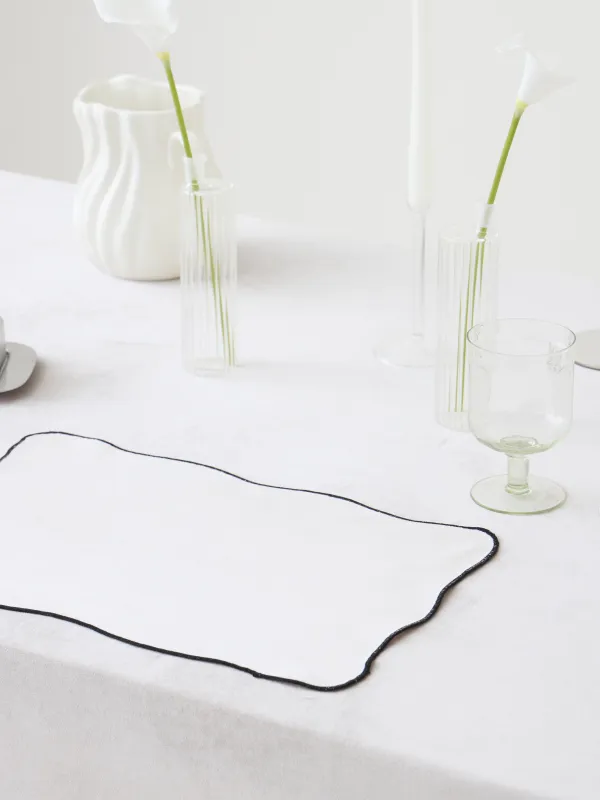 Салфетка под приборы, 30х45 см, из бархата, Черный кант, Velvet framed, image-3