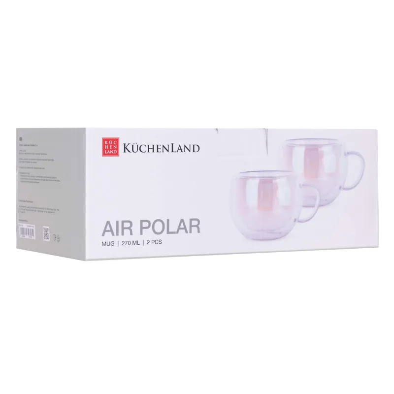 Кружка, 270 мл, 2 шт, стекло Б, перламутр, Air-polar, image-2