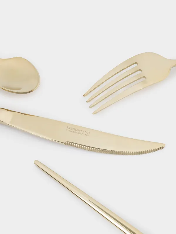 Столовые приборы, 6 перс, 24 пр, сталь, золотистые, Montreal, image-3
