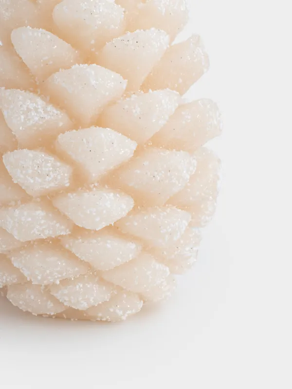 Свеча, 6x9 см, молочная, Шишка, Winter delice, image-2