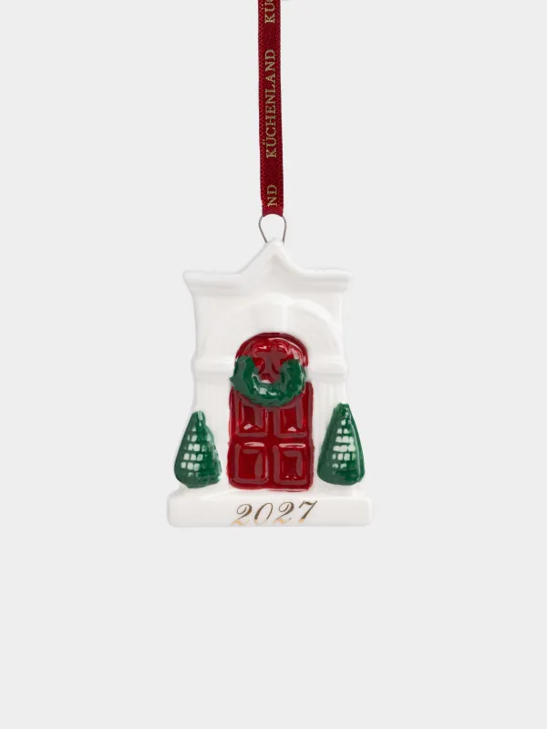 Игрушка елочная, 7 см, Дверь с венком, Figure christmas, image-1