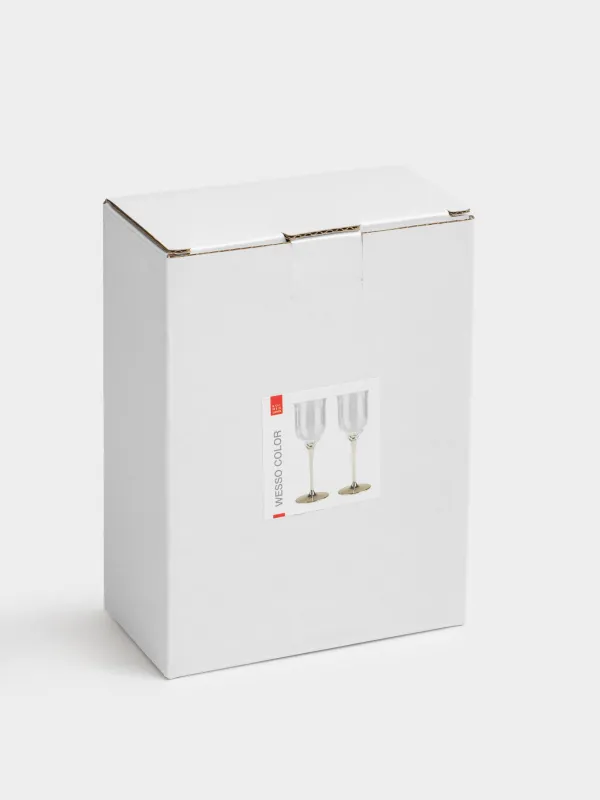 Рюмка, 90 мл, 2 шт, стекло, шампань ножка, Wesso color, image-4