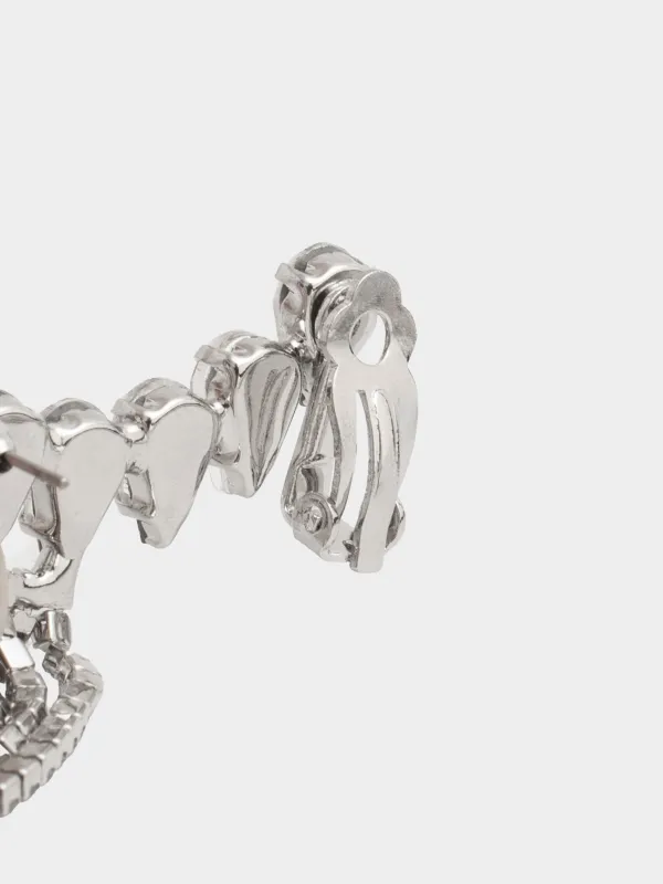 Серьги-пусеты, 14 см, 2 шт, металл/стразы, серебристые, Кристаллы, Jewelry crystal, image-3