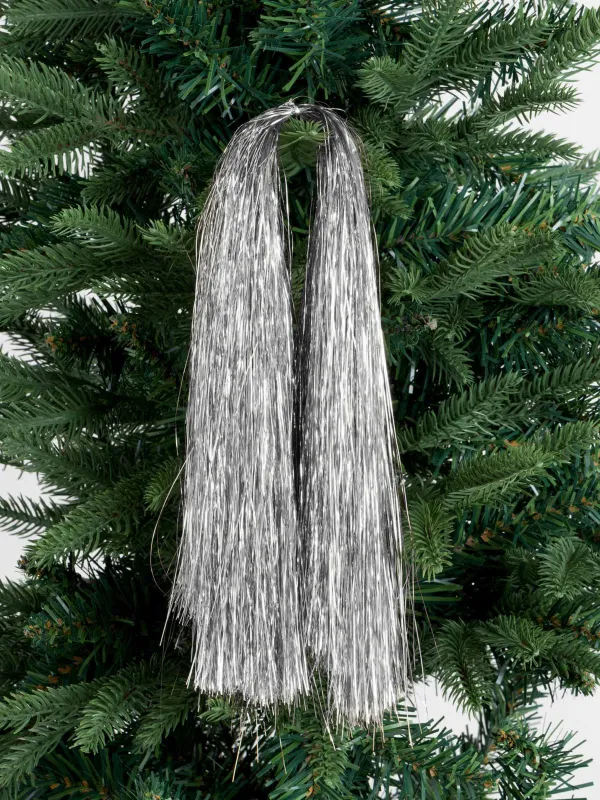 Дождик декоративный, 46 см, мишура, серебристый, Нити, Tinsel christmas, image-3