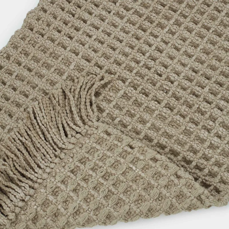 Коврик, 50x80 см, с бахромой, хлопок/полиэстер, песочный, Nordkap, image-3