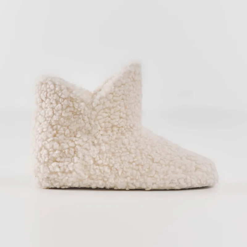Тапочки женские, домашние, высокие, шерпа, молочные, Cozy winter