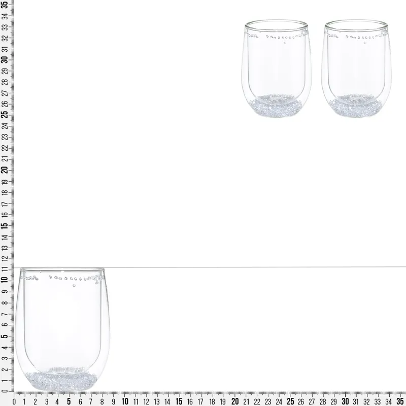 Стакан, 11 см, 300 мл, 2 шт, стекло Б, с кристаллами внутри, Air decor, image-4