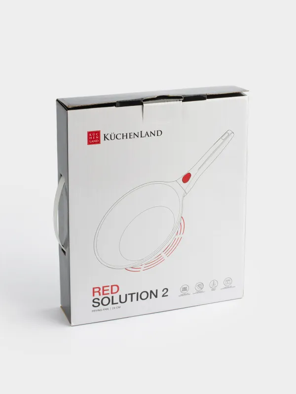 Сковорода, 24 см, съемная ручка, с покрытием, алюминий, Solution Red 2, image-8