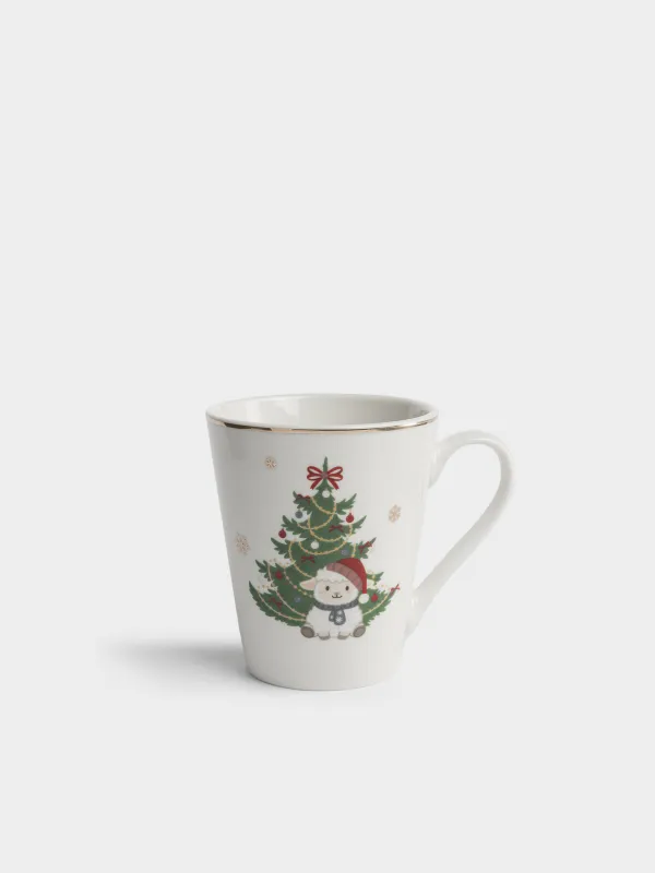 Кружка, 330 мл, Овечка у елки, Christmas lamb, image-0