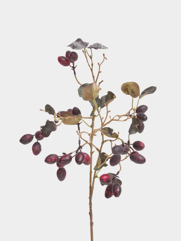 Ветка декоративная, 85 см, пенопласт/полиэтилен, Кизил, Fruit decor, image-1