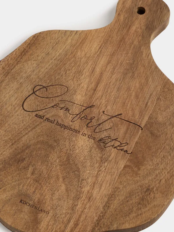 Доска разделочная, 23х30 см, с ручкой, дерево, фигурная, Comfort, Noble tree, image-3