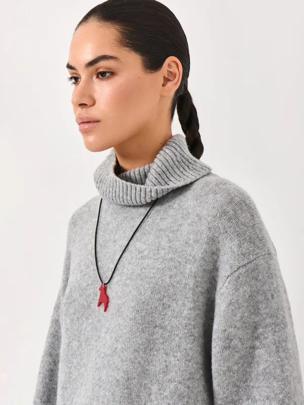 Цепочка-шнурок, 1,5 м, с подвеской, нейлон/акрил, Красная лошадь, Jewelry horse, image-4