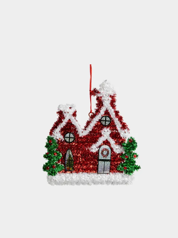 Украшение декоративное, 29 см, Домик, Tinsel decor, image-0