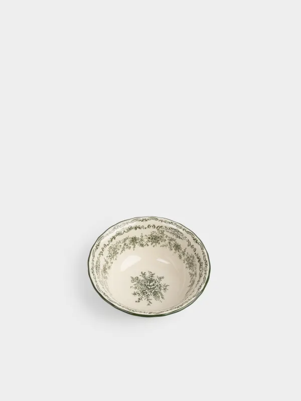 Салатник, 16x6 см, 500 мл, фарфор P, молочный, Зеленые цветы, Green lace, image-1