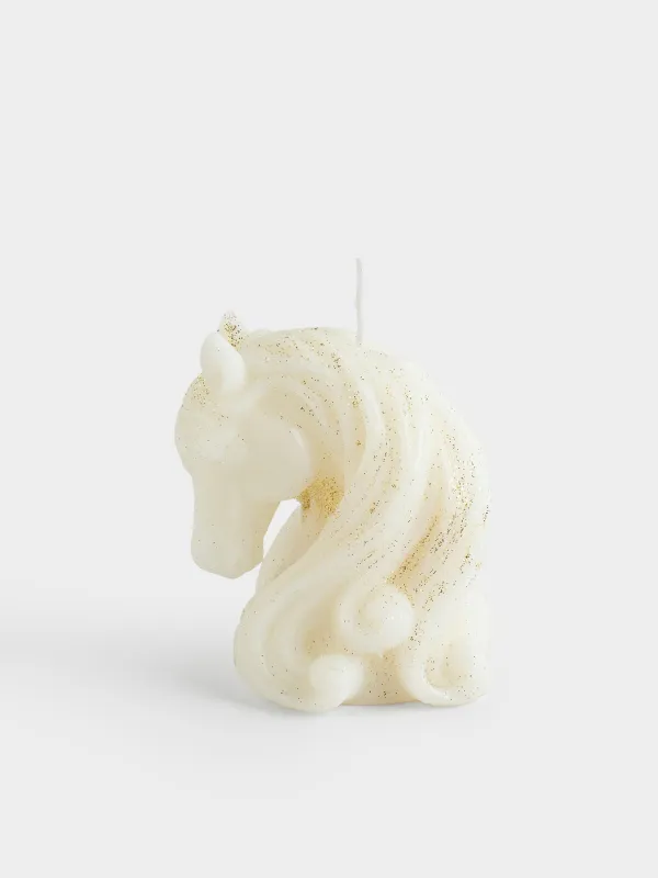Свеча, 7x10 см, с блестками, Лошадь, Horse gold, image-0