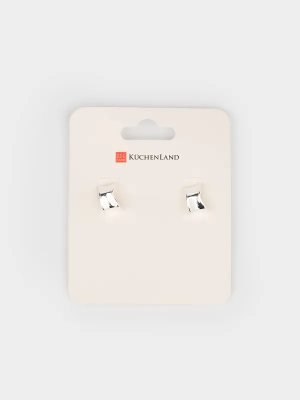 Серьги-пусеты, 1,5 см, 2 шт, металл, серебристые, Jewelry, image-4