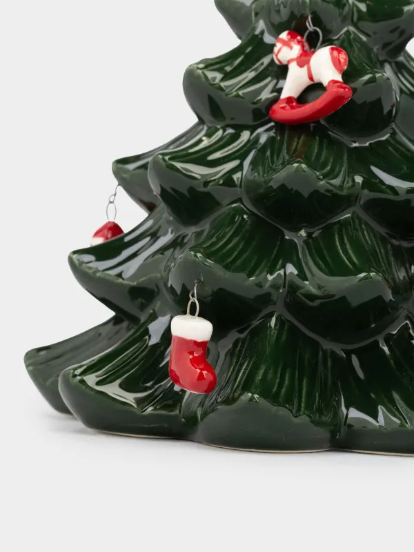 Статуэтка, 16 см, с подвесками, фарфор P, зеленая, Елка с игрушками, Christmas style, image-1