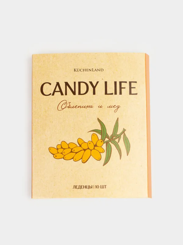 Леденец, 32 гр, 10 шт, без сахара, Облепиха и мед, Candy life, image-4