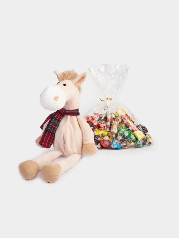 Игрушка-мешок с конфетами, 30 см, 300 гр, ассорти, Лошадка, Sweet christmas, image-0