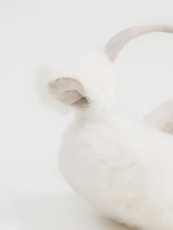 Наушники меховые, 30 см, бархат/искусственный мех, молочные, Ушки, Cat, image-3