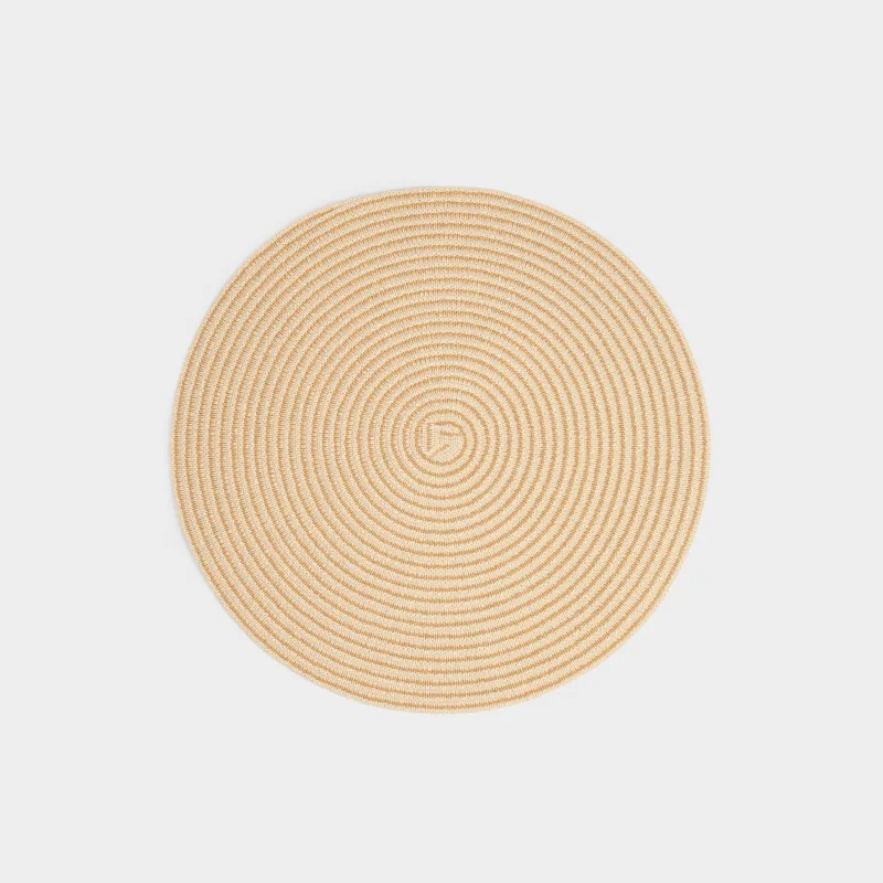 Салфетка под приборы, 38 см, целлюлоза, круглая, бежевая, Straw