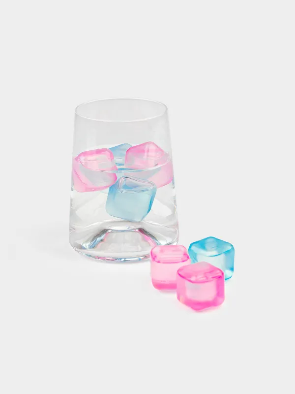 Набор кубиков для охлаждения напитков, 10 шт, пластик, розовый/голубой, Cool party, image-5