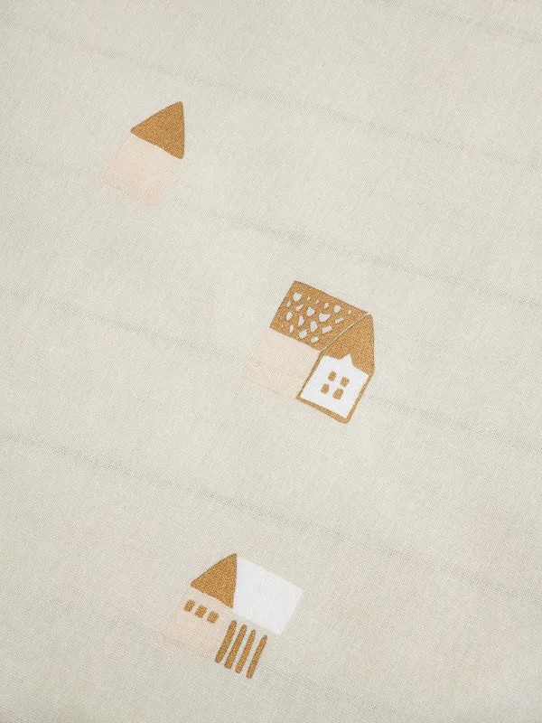 Полотенце кухонное, 40х60 см, 2 шт, хлопок, молочное/бежевое, Полосы/Дома, House built, image-5