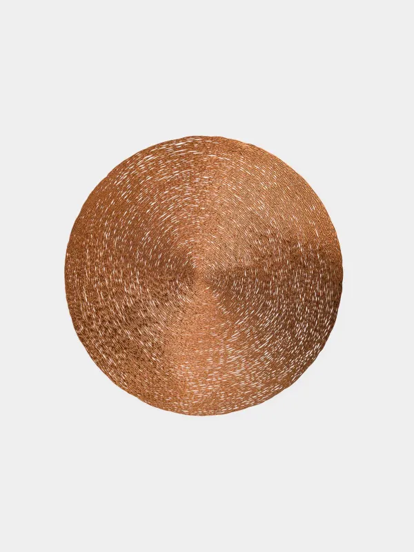 Салфетка под приборы, 38 см, ПВХ, круглая, медная, Azhur, image-0