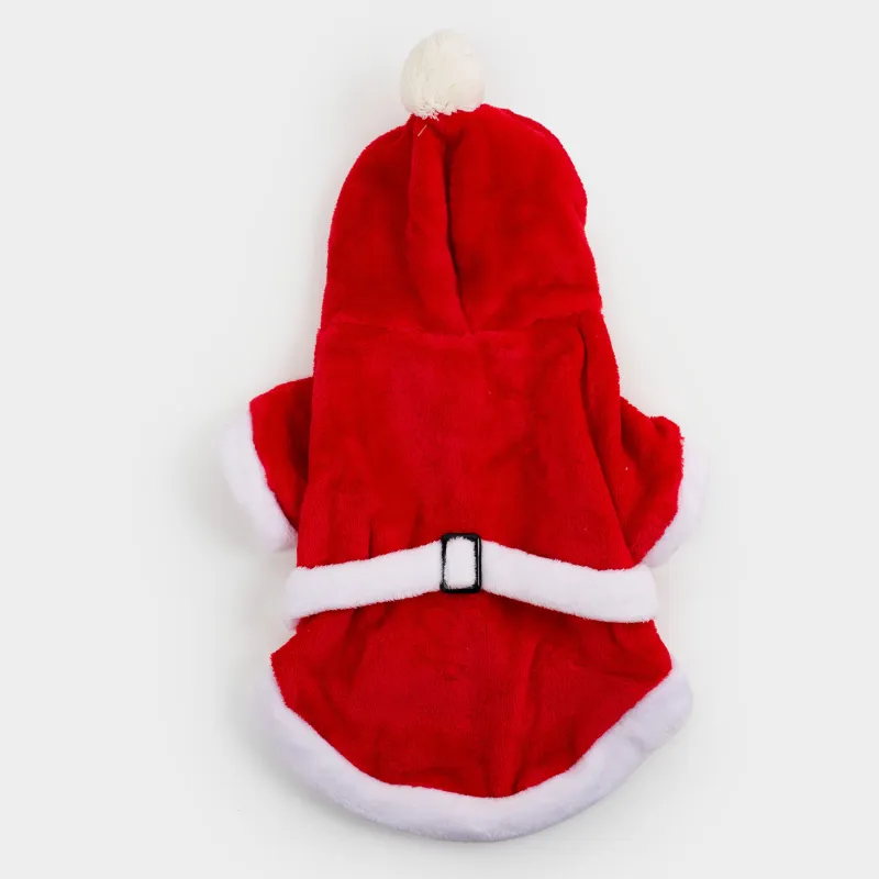 Костюм для животных, карнавальный, полиэстер, красный, Санта, Christmas pet, image-4