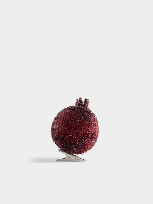 Украшение декоративное, 10 см, на клипсе, Гранат в пайетках, Fruits, image-0
