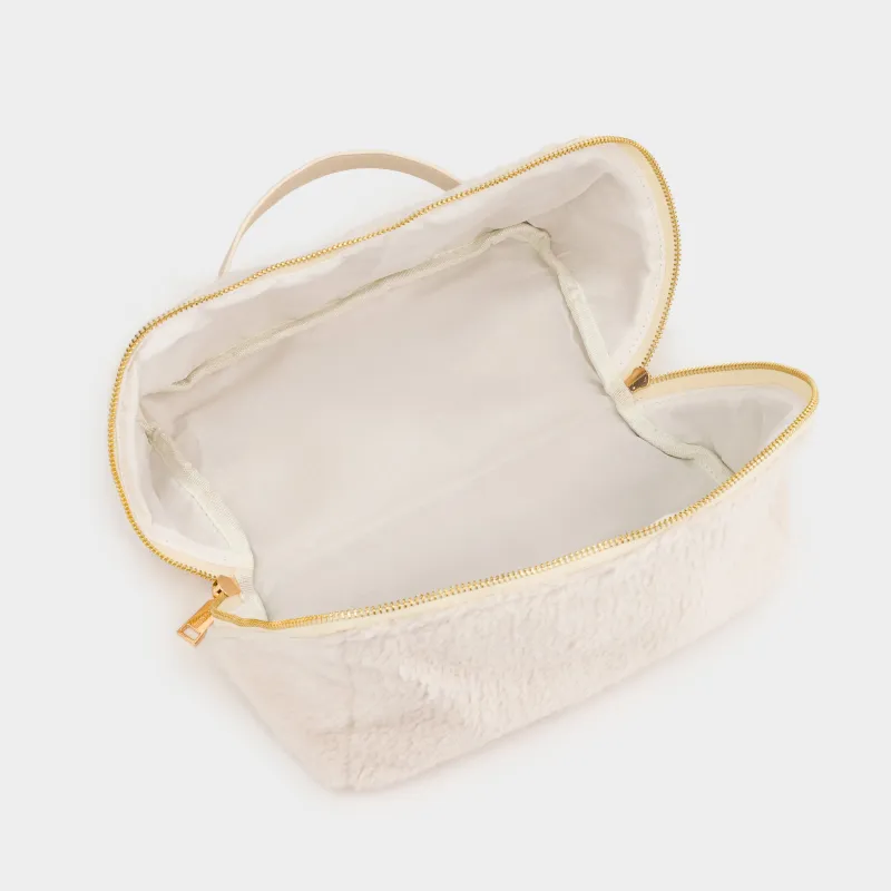 Косметичка, 28х12 см, с ручкой, полиэстер, молочная, Curled, image-4