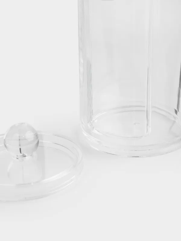 Контейнер для ватных дисков, 7х20 см, с крышкой, пластик, Basic font, image-3