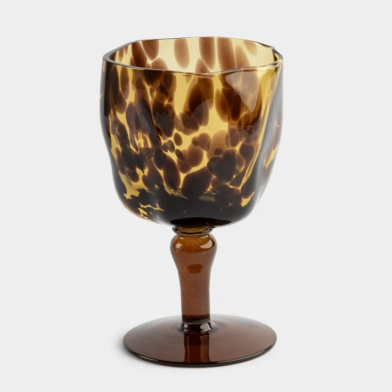 Бокал-кубок для вина, 350 мл, стекло Р, коричневый, Анималистичный узор, Nors color