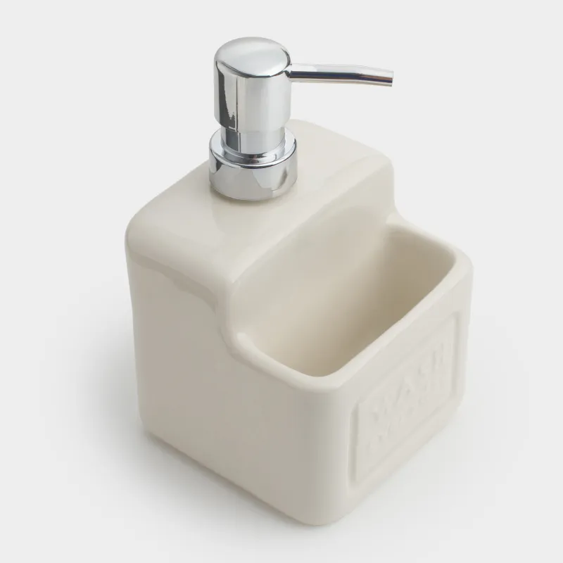 Диспенсер для моющего средства, 550 мл, органайзер, керамика/пластик, бежевый, Galori, image-4