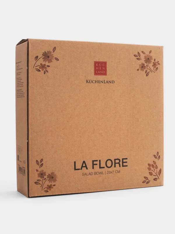 Салатник, 23х7 см, 1,45 л, фарфор N, белый, Винтажные цветы, La flore, image-3