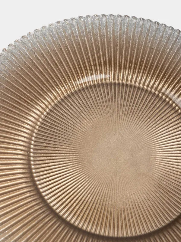 Тарелка закусочная, 23 см, стекло Р, золотистая, Ribby color, image-3
