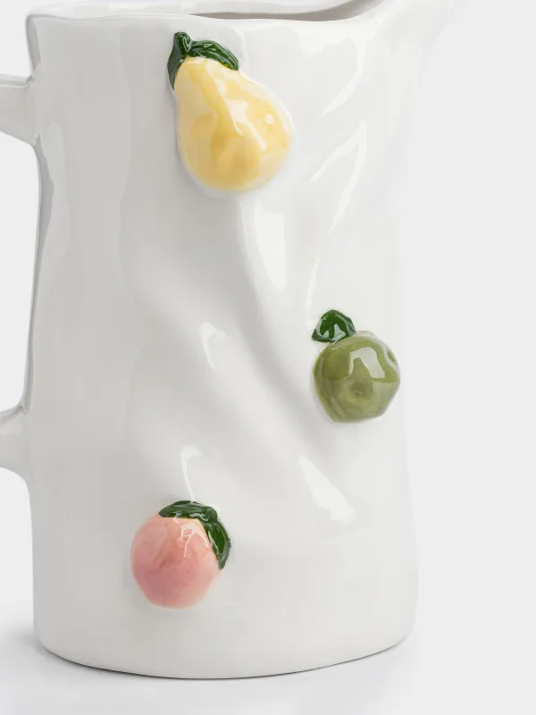 Кувшин, 2,2 л, керамика D, молочный, Фрукты, Crumple fruits, image-2