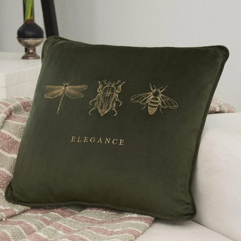 Подушка декоративная, 45x45 см, Жуки, Bugs