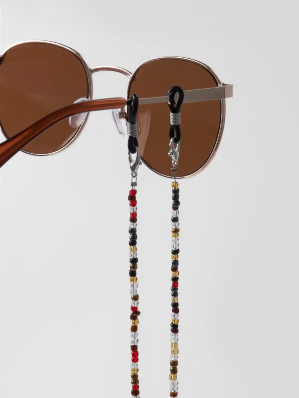 Цепочка для очков, 71 см, бисер, цветная, Бохо, Pearl color, image-1