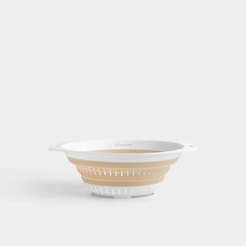 Дуршлаг, 31х24 см, складной, пластик/резина, овальный, бежевый, Foldaway