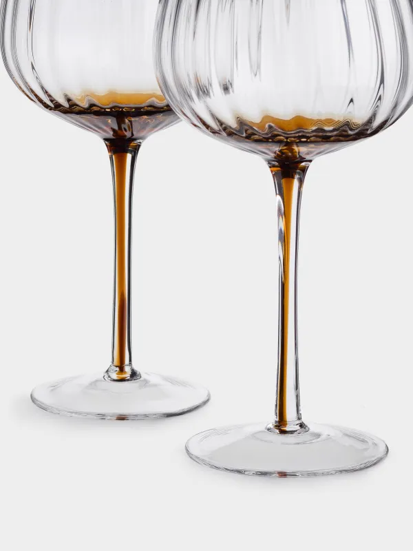 Бокал для вина, 440 мл, 2 шт, стекло, коричневый градиент, Felino, image-4