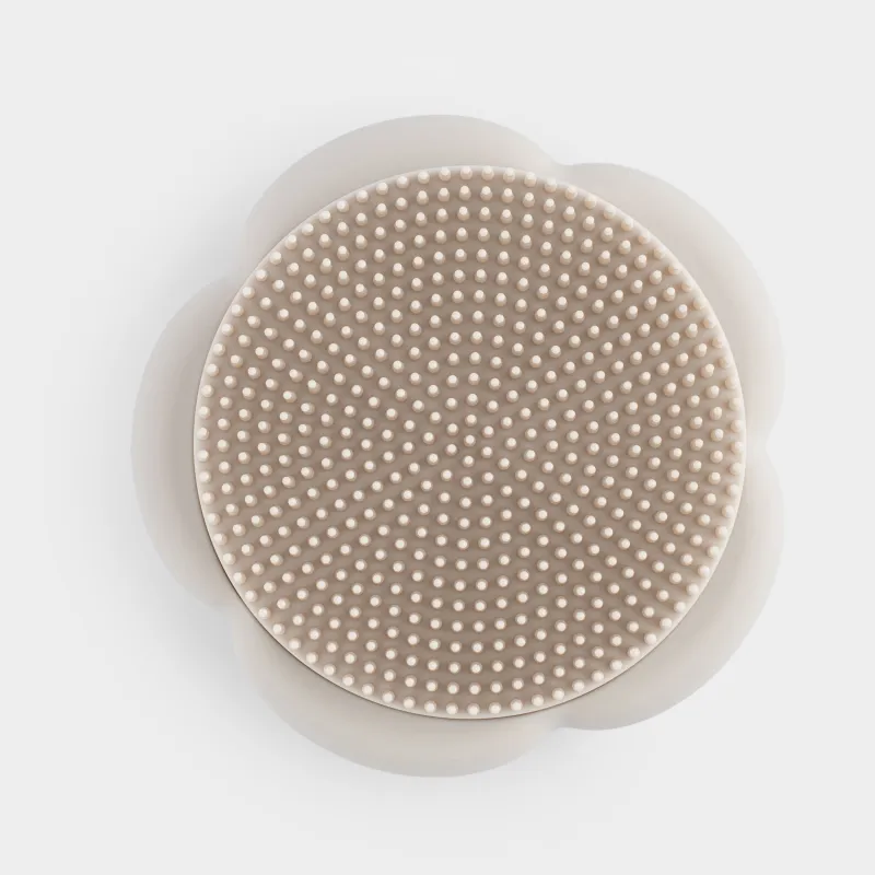 Щетка для очищения лица, 7 см, массажная, силикон, бежевая, Цветок, Manny, image-1