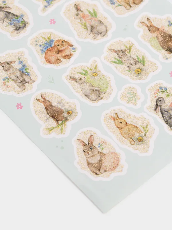 Набор наклеек для яиц, 17х10 см, 20 шт, пасхальный, ПВХ, Зайчата, Easter decal, image-2