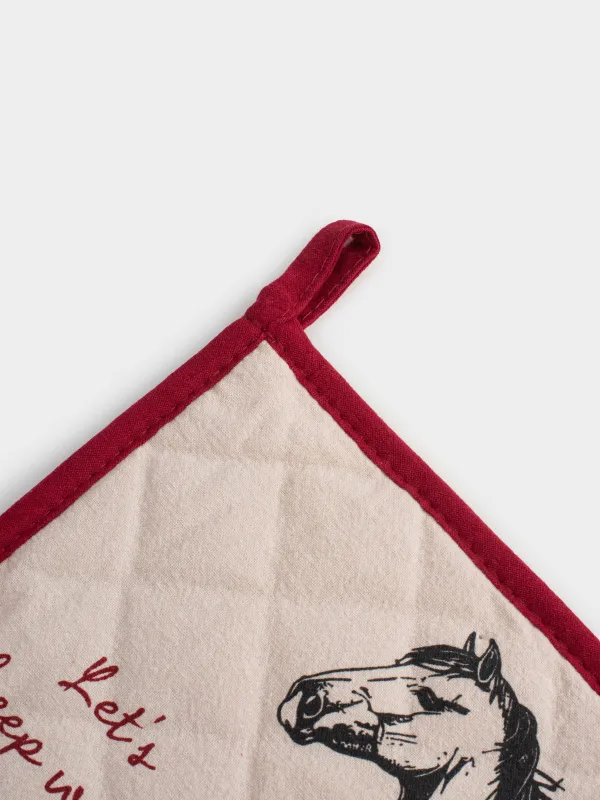 Прихватка, 20x20 см, хлопок, Horse in scarf, image-3