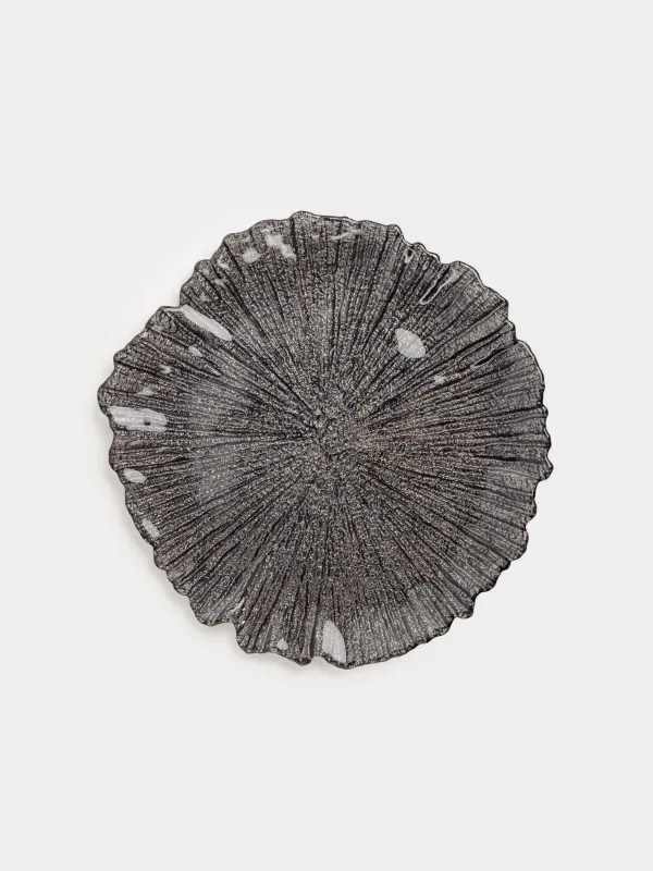 Блюдо, 33х2 см, стекло Р, серое, Verge, image-0