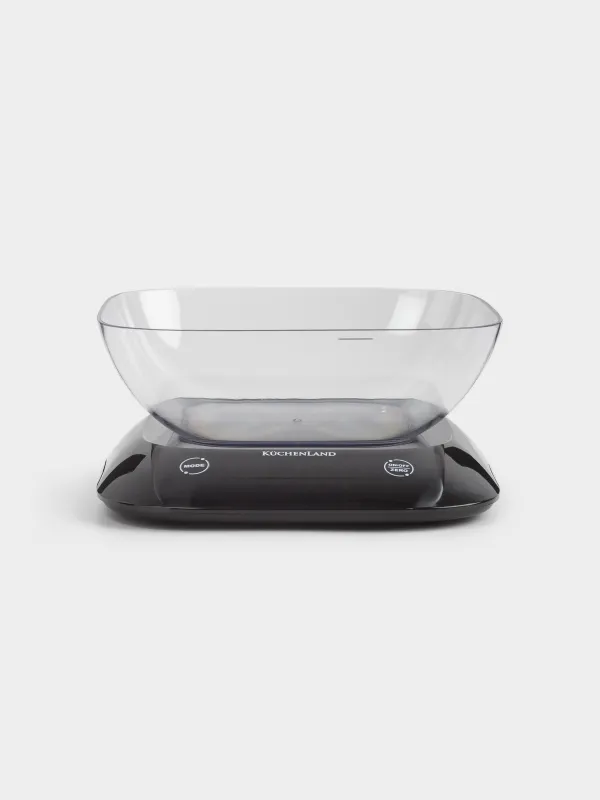 Весы кухонные, 19х17 см, с чашей, электронные, пластик, черные, Libra, image-0