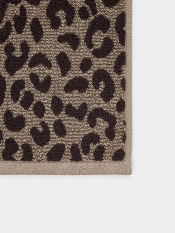 Полотенце, 70х140 см, хлопок, коричневое, Леопардовый принт, Leopard cotton, image-2